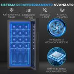 Cantinetta Vino Frigo per 15 Bottiglie, Capacità 44L, con Controllo Temperatura e Ripiani Regolabili, Nero - immagine 4