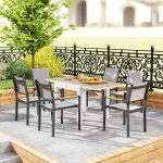 Tavolo da Pranzo da Giardino Allungabile 80-160 cm per 4-6 Posti, Bianco - immagine 7