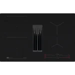 Aeg TH84CB0BSZ serie 6000 piano cottura a induzione con cappa integrata, cm. 83, 4 zone, estrazione 650 m³/h, bridge, vetroceramica nero opaco, saphir matt