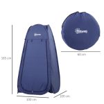 Tenda da Doccia Pop Up Impermeabile in Poliestere e Plastica, 100x100x185 cm, Blu Navy - immagine 3