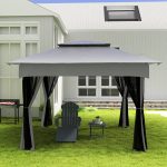 Barbecue a Carbone a 3 Livelli con Mensole Pieghevoli e Girarrosto, in Acciaio Inox, 118x32x90 cm, Nero - immagine 9
