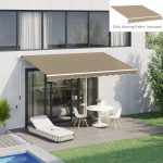 Telo di Ricambio per Tenda a Bracci in Poliestere Anti UV da 4x2.5m, Beige - immagine 2