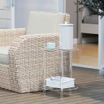Tavolino Basso Rotondo a 2 Livelli in Acrilico per Interni, Ø40x50 cm, Trasparente - immagine 8