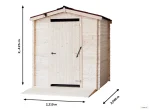 Casetta tavole ad incastro 20 mm, con WC, per persone a mobilità ridotta , con pavimento, abete in tronchi 20 mm, 2,10 x 2,21 m, 4,64 m² - immagine 3