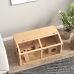 Gabbia per Criceti con Piattaforma, Scalette, Capanna e Ponte, in Legno di Abete, 85x45x44 cm - immagine 7