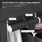 Armadio in Tessuto Guardaroba Pieghevole Salvaspazio 125x43x162.5cm Nero - immagine 5