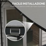 Telo di Ricambio per Pergola da Giardino 3x3 m con 16 Fori di Drenaggio, 297x297 cm, Grigio - immagine 6