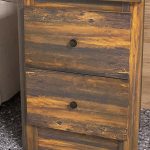 Comodino con 2 Cassetti dallo stile Rustico in Legno, 40x30x56 cm, Marrone - immagine 9