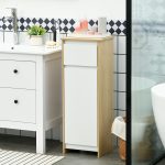 Mobile Bagno con Cassetto e Armadietto con Ripiano Regolabile Interno, in MDF, 32.6x30x90 cm - immagine 7