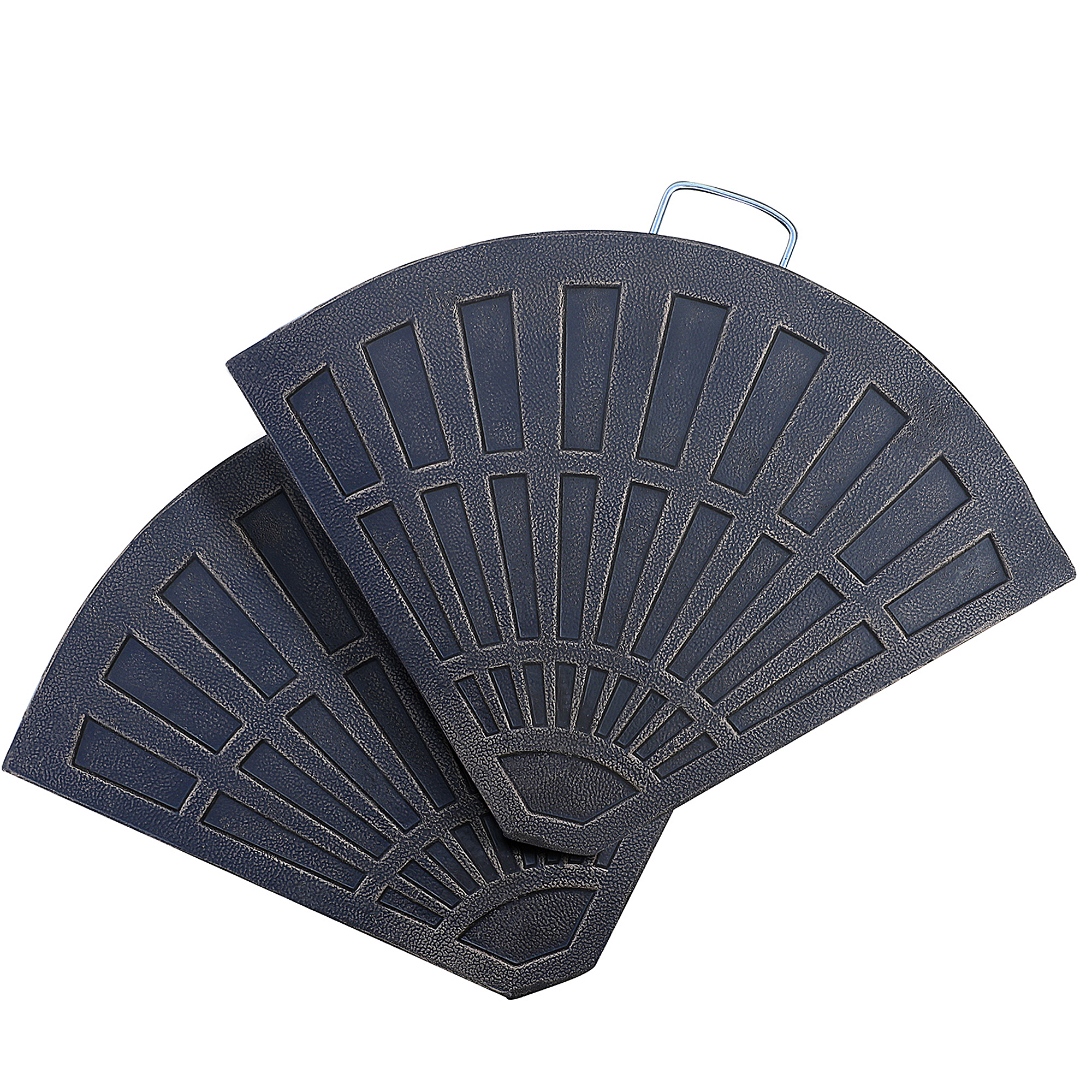 85c07a194dafe4a5f.jpg Set 2 Pesi per Ombrellone a Base a Croce da 28 kg con Design a Ventaglio, in Colofonia, 66x47x4.2 cm, Bronzo - immagine 1