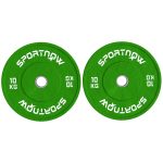 Set 2 Dischi Pesi da 10kg in Gomma con Foro da 2"/5 cm per Manubri e Bilancieri, Verde
