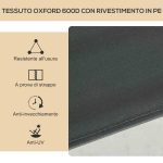 Set 2 Sedie per Esterni Pieghevoli con Braccioli in Tessuto Oxford e Acciaio, Grigio - immagine 6