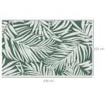 Tappeto Esterno per Balcone e Terrazza Reversibile con Fantasia a Foglie, 152x243 cm, Verde e Bianco - immagine 3