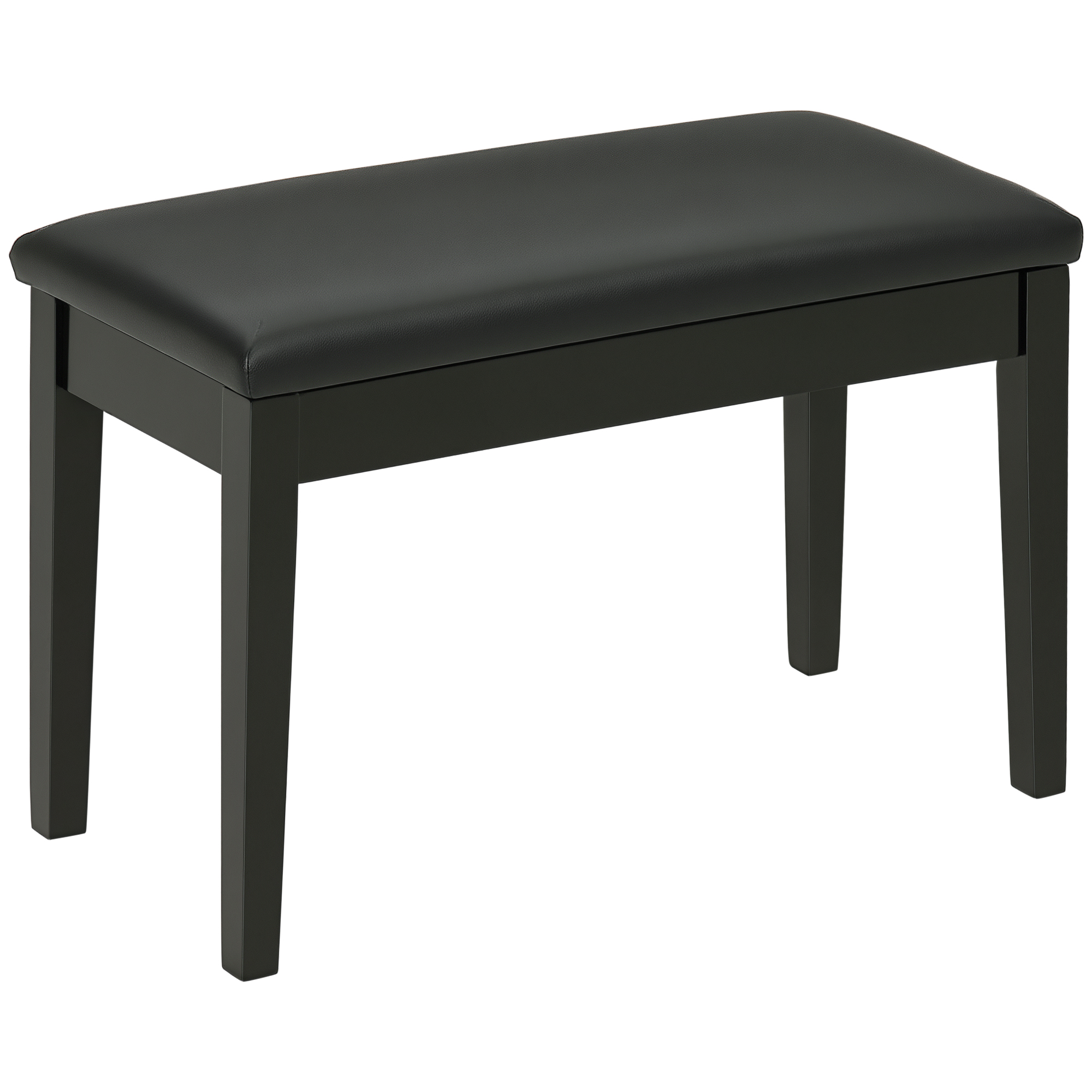 986d741983d4a3c48.png Sgabello per Pianoforte con Vano Contenitore in Legno e Finta Pelle PU, 75x35x49cm, Nero - immagine 1