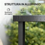 Tavolo da Pranzo da Giardino per 8 Persone in Alluminio e Plastica, Nero - immagine 6