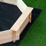 Sabbiera per Bambini con Sedili e Copertura, Età 3-8 Anni, 139.5x139.5x21.5cm, Colore Legno - immagine 8