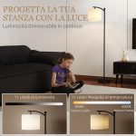Lampada da Terra LED Dimmerabile con Telecomando, 11 Temperature e 11 Luminosità, Timer 60 Minuti, Nero - immagine 4