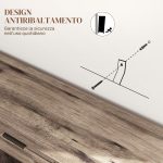 Credenza Buffet in stile Industriale con Cassetto e 3 Armadietti, in Legno Marrone, 120x36.5x70 cm - immagine 6