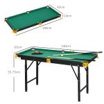 Tavolo da Biliardo ad Altezza Regolabile con Accessori, in MDF e Acciaio, 140x63x55-75 cm, Verde - immagine 3