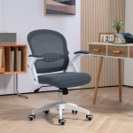 Sedia da Ufficio Ergonomica con Schienale a Rete e Altezza Regolabile, 65.5x61.5x88-97.5cm, Grigio - immagine 2