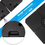 Base per Ombrellone a Braccio da 4 Pezzi Riempibile con Acqua o Sabbia per Basi a Croce da 100x100cm, Nero - immagine 6