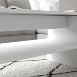 Tavolino da Caffè Moderno in Legno a 2 Livelli con Ripiano Aperto, 100x40x41.5 cm, Bianco - immagine 9
