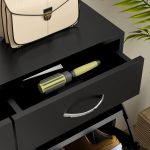 Mobile Scarpiera da 12 Paia con 2 Ripiani Interni Regolabili e 2 Cassetti, in Legno, 80x30x91.5 cm, Nero - immagine 9