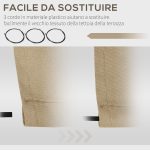 Telo di Ricambio per Tenda a Bracci in Poliestere Anti UV da 4x2.5m, Beige - immagine 5