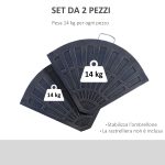 Set 2 Pesi per Ombrellone a Base a Croce da 28 kg con Design a Ventaglio, in Colofonia, 66x47x4.2 cm, Bronzo - immagine 5