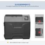 Frigo per Auto da 50L con Pannello Touch, Maniglia e 2 Ruote, in Alluminio e Plastica, 58.6x37.8x54.5 cm, Grigio - immagine 7