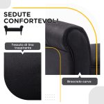Panca Fondo Letto Imbottita con Braccioli Arrotolati, 102x35x51cm, Nero - immagine 4
