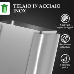 Bidone Immondizia a 3 Sezioni da 20L con Chiusura Silenziosa, in Acciaio Inox e PP, 61.9x36.6x56.7 cm - immagine 8