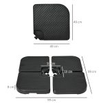 Basamento per Ombrellone set 4 Pezzi Impilabili con Maniglie Integrate, in HDPE, 99.7x99.7x8.3 cm, Nero - immagine 3