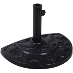 Base per Ombrellone a Mezzaluna da Ø3.8 e Ø4.8 mm in Resina con Manovella, 50x31x32 cm, Nero