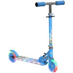 Monopattino per Bambini 3-7 Anni Pieghevole a 2 Ruote e Altezza Regolabile, 67x32x65-78 cm, Blu