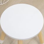 Set Toeletta per Bambini con Tavolo Trucco e Sgabello, Specchio e 2 Cassetti, Bianco e Colore Legno - immagine 9