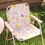 Set da Giardino per Bambini 2-5 Anni con Tavolino Rotondo, 2 Sedie Pieghevoli e un Ombrellone, Rosa - immagine 8