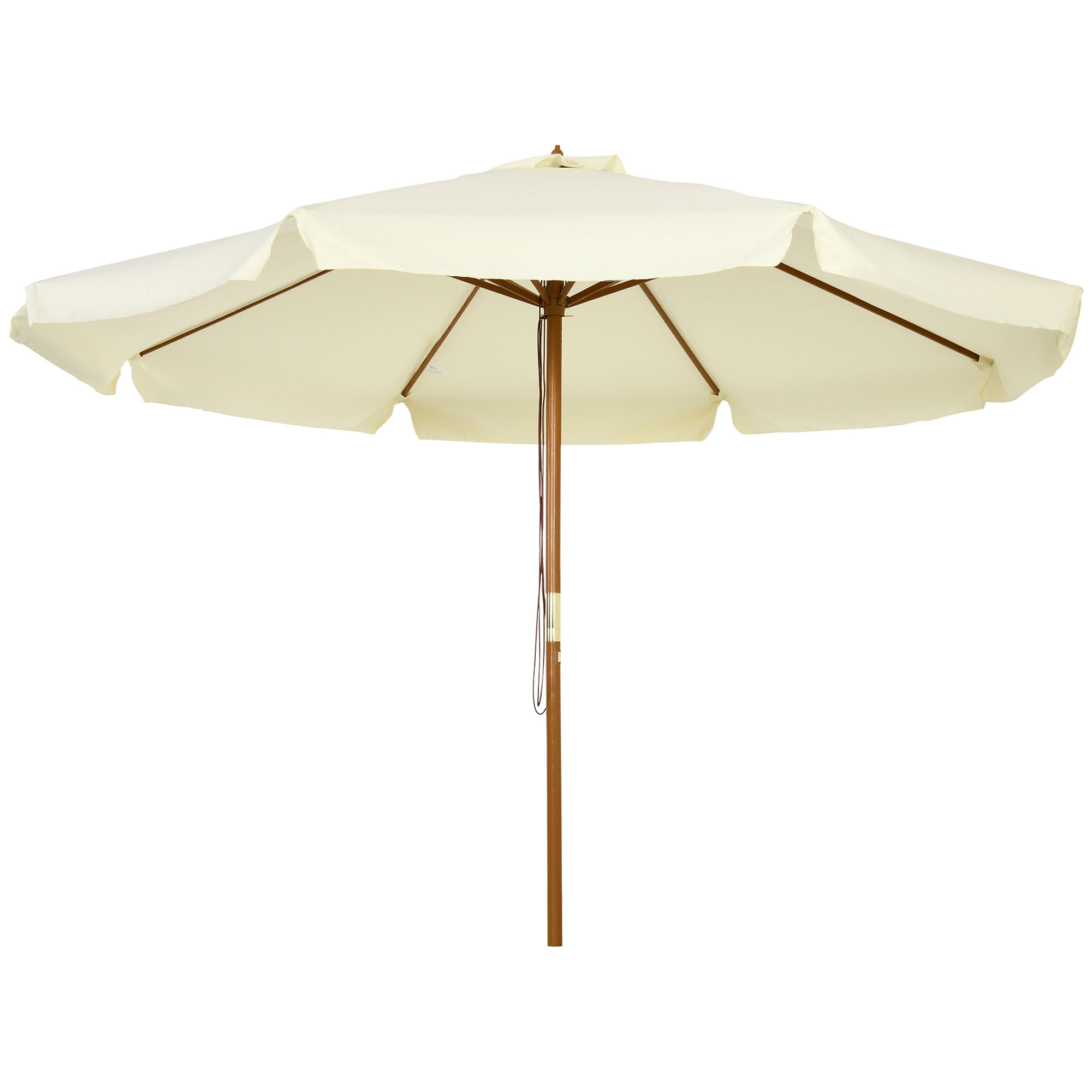 GXN8a119493c2c40f.jpg Ombrellone da Giardino con Doppio Tettuccio, in Legno di Bambù e Poliestere, Ø325x250 cm, Beige - immagine 1