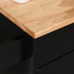 Carrello da Cucina con Cassetto e Armadietto 2 Ante, Ruote e Barra Laterale, 83x45x91.5cm, Nero - immagine 8