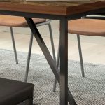 Tavolo da Pranzo per 6 Persone Stile Industriale in Legno e Acciaio, 150x80x75 cm, Marrone - immagine 8