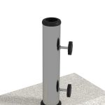 Base per Ombrellone da Giardino 25kg per Pali da Ø32mm, Ø38mm e Ø48mm, in Granito e Acciaio Inox, 45x22.5x40 cm, Grigia - immagine 8