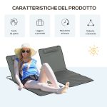 Set 2 Lettini Spiaggia Pieghevoli con Schienale Regolabile a 5 Livelli e Borsa, Grigio - immagine 7
