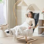Poltrona Relax in Legno con Rivestimento in Velluto e Poggiapiedi Regolabile, Grigio Scuro - immagine 8