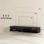 Mobile Porta TV fino 75" Sospeso con Luci LED 16 Colori e Telecomando, 180x40x30cm, Nero - immagine 3
