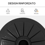 Base per Ombrellone Rotonda Ø43cm da 13kg in Cemento per Pali da 32/38/48mm, Nero - immagine 5