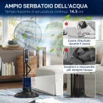 Ventilatore Nebulizzatore Regolabile 3 Velocità e 3 Modalità, Oscillazione a 75°, Telecomando, Nero - immagine 8