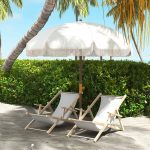 Ombrellone da Spiaggia Salvaspazio con Protezione UV40+ e Borsa di Trasporto, Grigio Chiaro - immagine 2