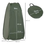 Tenda da Doccia Pop Up Impermeabile in Poliestere e Plastica, 100x100x185 cm, Verde Militare - immagine 3