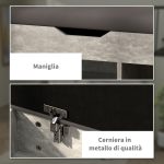 Scarpiera Salvaspazio Imbottita a 3 Ripiani Aperti con Spazio a Scomparsa, in Legno, 80x30x45 cm, Nero e Grigio - immagine 6