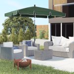Ombrellone da Giardino Rettangolare 2x1.3m con Inclinazione Regolabile e Palo in Alluminio, Verde e Nero - immagine 2